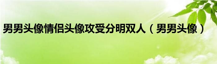 男男头像情侣头像攻受分明双人（男男头像）