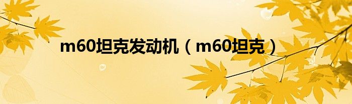 m60坦克发动机（m60坦克）