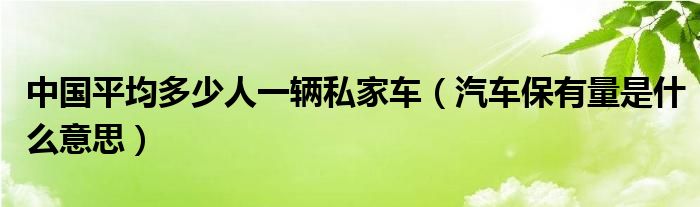 中国平均多少人一辆私家车（汽车保有量是什么意思）