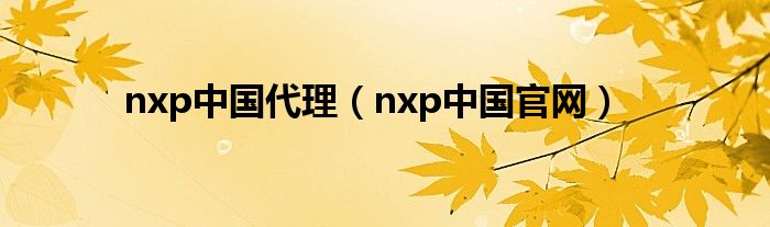 nxp中国代理（nxp中国官网）