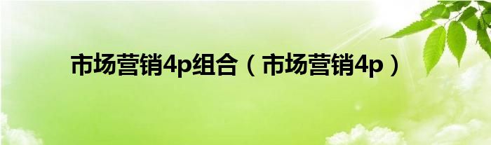 市场营销4p组合（市场营销4p）