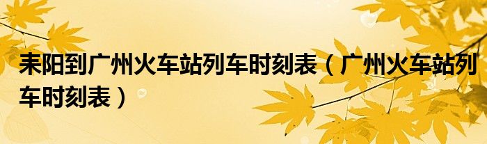 耒阳到广州火车站列车时刻表（广州火车站列车时刻表）