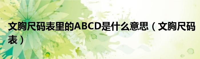 文胸尺码表里的ABCD是什么意思（文胸尺码表）