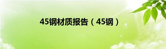 45钢材质报告（45钢）