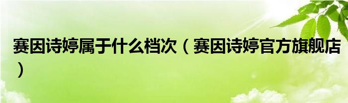 赛因诗婷属于什么档次（赛因诗婷官方旗舰店）