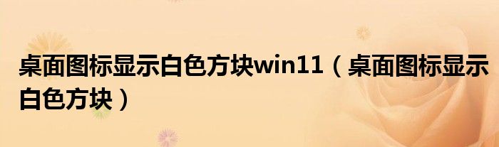 桌面图标显示白色方块win11（桌面图标显示白色方块）