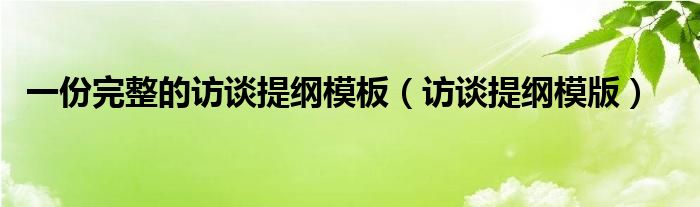 一份完整的访谈提纲模板（访谈提纲模版）