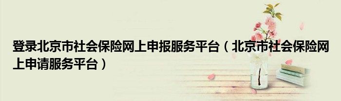 登录北京市社会保险网上申报服务平台（北京市社会保险网上申请服务平台）