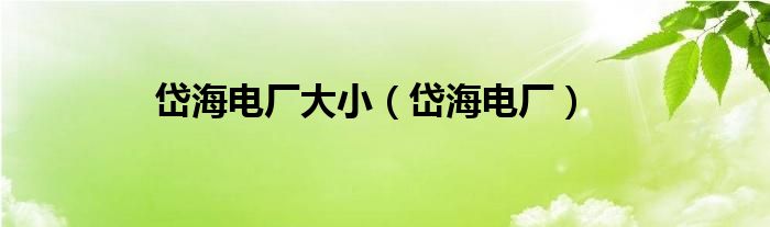 岱海电厂大小（岱海电厂）