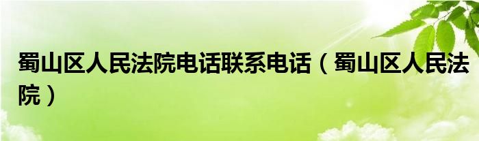 蜀山区人民法院电话联系电话（蜀山区人民法院）