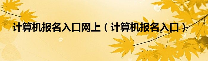 计算机报名入口网上（计算机报名入口）