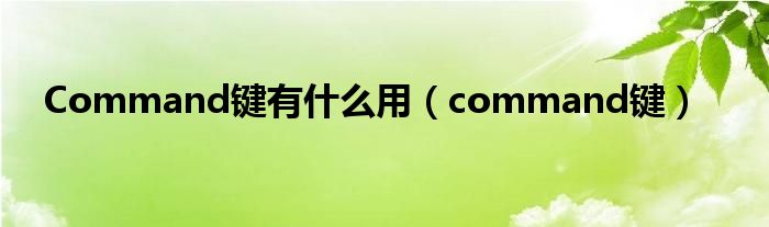 Command键有什么用（command键）