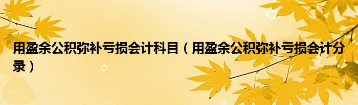 用盈余公积弥补亏损会计科目（用盈余公积弥补亏损会计分录）