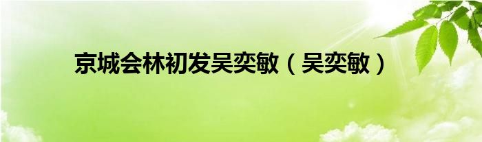 京城会林初发吴奕敏（吴奕敏）