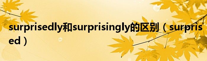 surprisedly和surprisingly的区别（surprised）