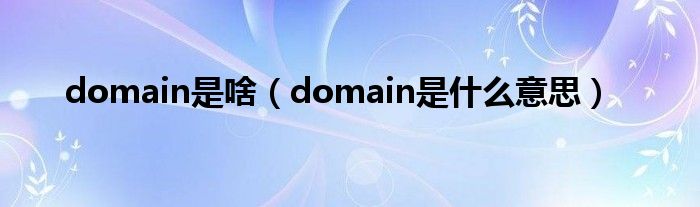 domain是啥（domain是什么意思）