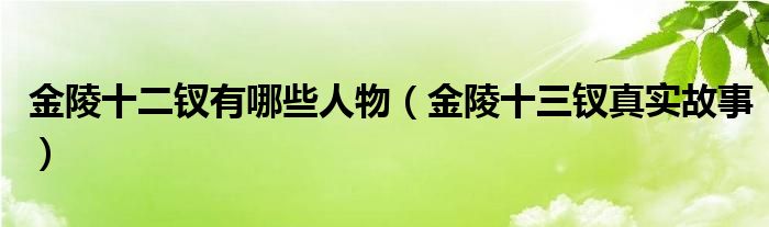 金陵十二钗有哪些人物（金陵十三钗真实故事）