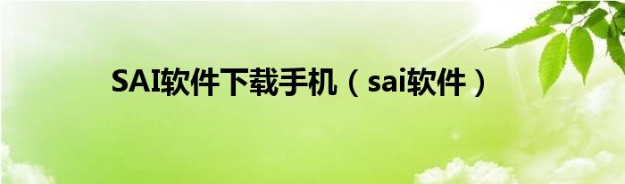 SAI软件下载手机（sai软件）