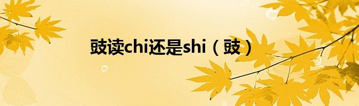 豉读chi还是shi（豉）