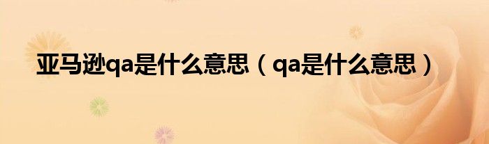 亚马逊qa是什么意思（qa是什么意思）