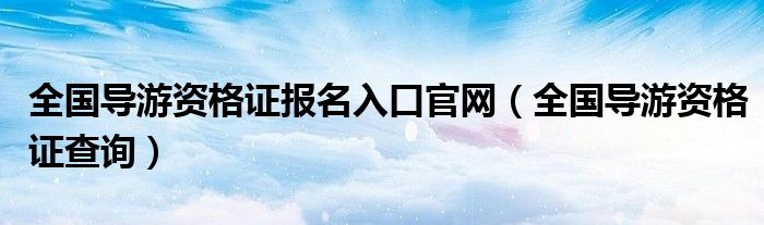 全国导游资格证报名入口官网（全国导游资格证查询）