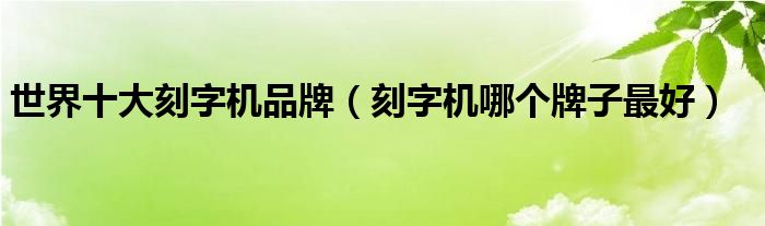 世界十大刻字机品牌（刻字机哪个牌子最好）