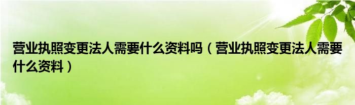 营业执照变更法人需要什么资料吗（营业执照变更法人需要什么资料）