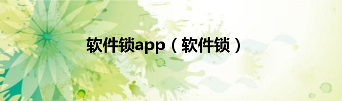 软件锁app（软件锁）