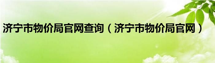 济宁市物价局官网查询（济宁市物价局官网）