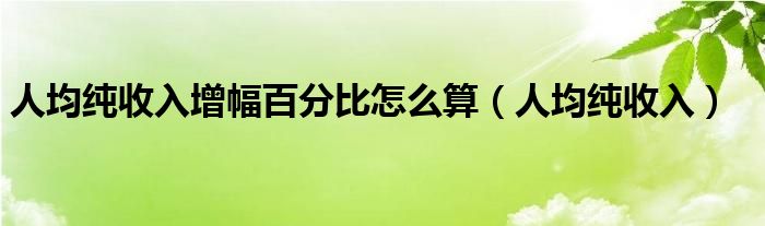 人均纯收入增幅百分比怎么算（人均纯收入）