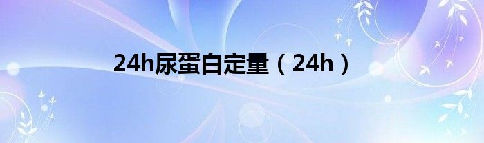 24h尿蛋白定量（24h）