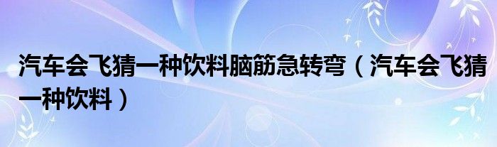 汽车会飞猜一种饮料脑筋急转弯（汽车会飞猜一种饮料）