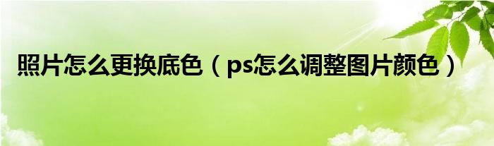 照片怎么更换底色（ps怎么调整图片颜色）