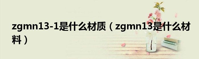 zgmn13-1是什么材质（zgmn13是什么材料）