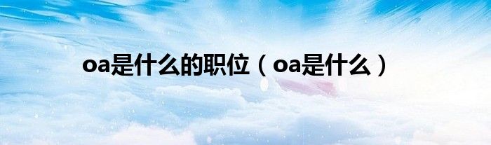 oa是什么的职位（oa是什么）