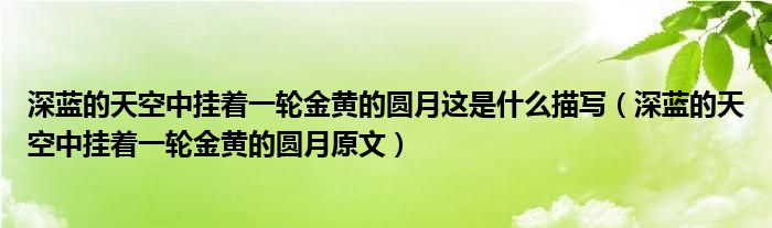 深蓝的天空中挂着一轮金黄的圆月这是什么描写（深蓝的天空中挂着一轮金黄的圆月原文）