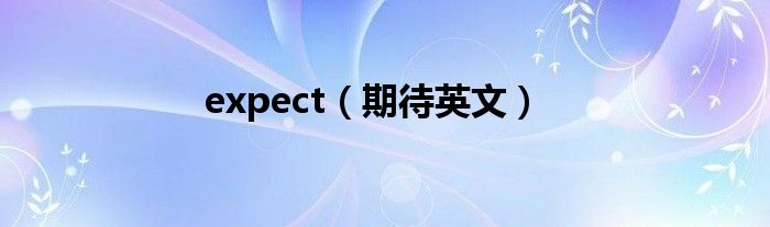 expect（期待英文）