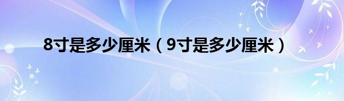 8寸是多少厘米（9寸是多少厘米）