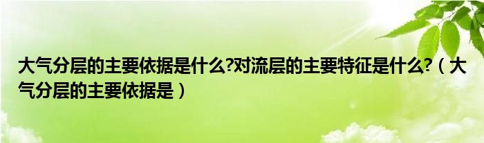 大气分层的主要依据是什么?对流层的主要特征是什么?（大气分层的主要依据是）