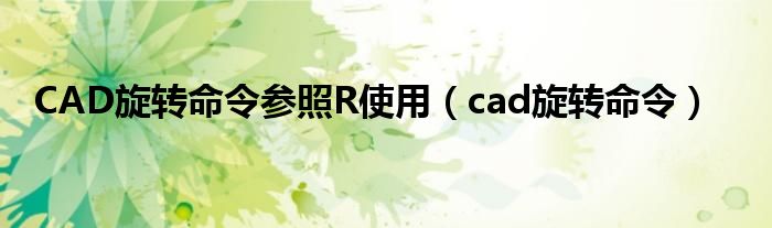 CAD旋转命令参照R使用（cad旋转命令）