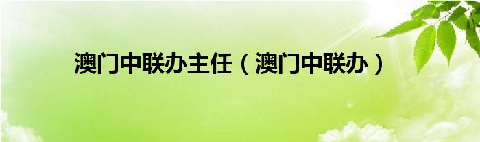 澳门中联办主任（澳门中联办）