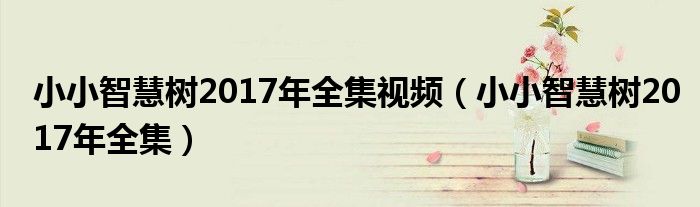 小小智慧树2017年全集视频（小小智慧树2017年全集）