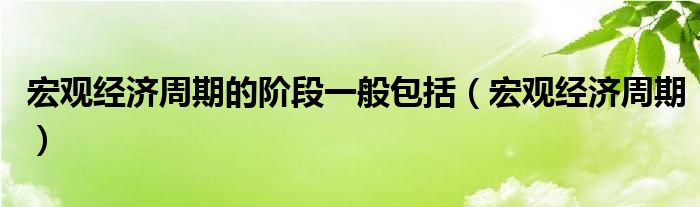 宏观经济周期的阶段一般包括（宏观经济周期）