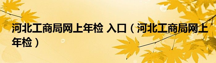 河北工商局网上年检 入口（河北工商局网上年检）