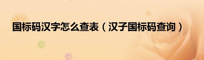 国标码汉字怎么查表（汉子国标码查询）