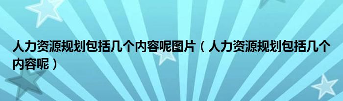 人力资源规划包括几个内容呢图片（人力资源规划包括几个内容呢）