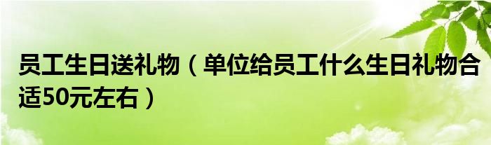 员工生日送礼物（单位给员工什么生日礼物合适50元左右）