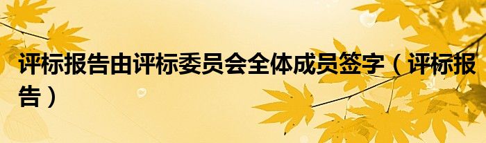 评标报告由评标委员会全体成员签字（评标报告）