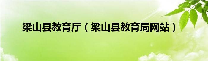 梁山县教育厅（梁山县教育局网站）