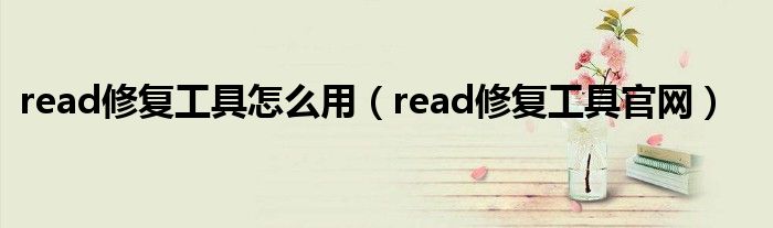 read修复工具怎么用（read修复工具官网）